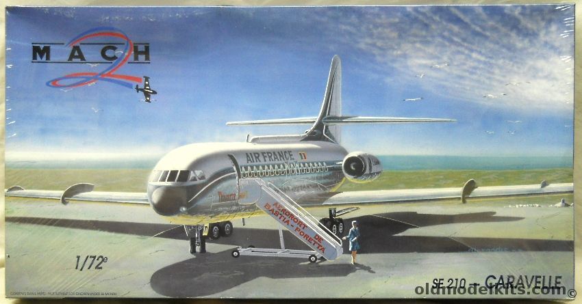 Mach 2 1/72 Sud Se-210 Caravelle III or IVR - Air France / United Air Lines / French Air Force No. 234 Bretigny '78 / Air Inter 1967 / Swedish Air Force No. 172 '73, MC0023 plastic model kit